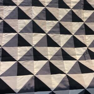 Unfinished Quilt Top Only Black Gray and Cream 82 x 94 Not a Finished Quilt